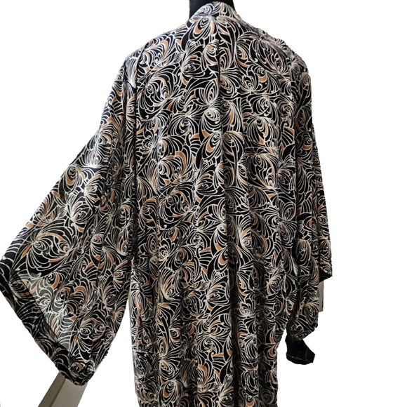 Anthropologie Elegant Black & Tan Patterned Women's Kaftan-Size M/L - Picture 12 of 17